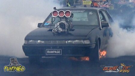 VIDEO: BLOWN VL “RAMPAGE” ENGINE BAY FIRE AT BURNOUT KING