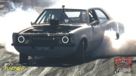 VIDEO: 393 CLEVO TC CORTINA “TORTURE” RIPPING IT UP AT BINDOON BURNOUTS